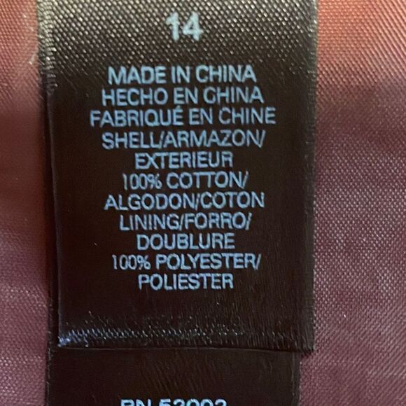 Axcess  by Liz Claiborne plum color embroidered cotton gored skirt 14 - Picture 9 of 10